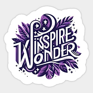 INSPIRE WONDER - TYPOGRAPHY INSPIRATIONAL QUOTES Sticker